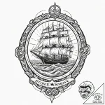 H, ink illustration for tattoo, stylized inte… – tattoo sketch (№1752284246_0, 12.07.2025 01:37) — tattoovalue.net