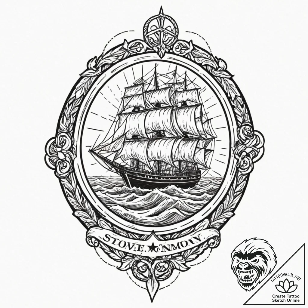 H, ink illustration for tattoo, stylized inte... - tattoo sketch (№1752284246_0, 12.07.2025 01:37) — tattoovalue.net