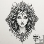 A, tattoo drawing outline, black and white sk… – tattoo sketch (№1752284503_0, 12.07.2025 01:41) — tattoovalue.net