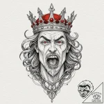 Razor-edged crown devouring light, concept ar… – tattoo sketch (№1752284586_0, 12.07.2025 01:43) — tattoovalue.net