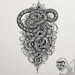 Black root serpent coiling upwards, tattoo fl… – tattoo sketch (№1752285172_0, 12.07.2025 01:52) — tattoovalue.net