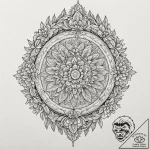Graven blade beneath celestial bloom, tattoo… – tattoo sketch (№1752285506_0, 12.07.2025 01:58) — tattoovalue.net