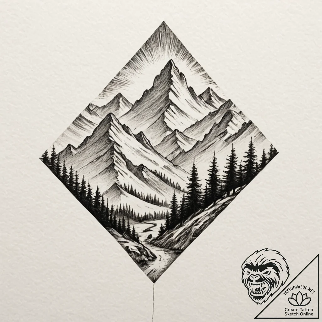 Mountain peak you have climbed, tattoo line a... - tattoo sketch (№1752285590_0, 12.07.2025 01:59) — tattoovalue.net