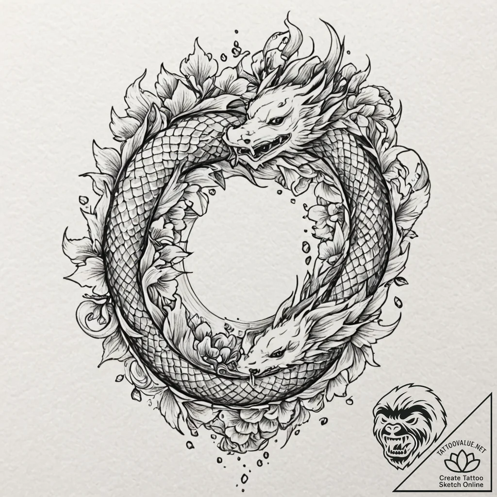 Mirror serpent through shattered glass, tatto... - tattoo sketch (№1752286091_0, 12.07.2025 02:08) — tattoovalue.net