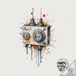Relay switch from old technology, sparking wi… – tattoo sketch (№1752286424_0, 12.07.2025 02:13) — tattoovalue.net