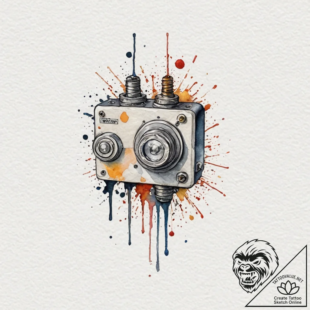 Relay switch from old technology, sparking wi... - tattoo sketch (№1752286424_0, 12.07.2025 02:13) — tattoovalue.net