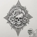 Frosted relic spiraling in mist, tattoo line… – tattoo sketch (№1752286844_0, 12.07.2025 02:20) — tattoovalue.net