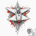 Spaceship blueprint, artistic tattoo sketch,… – tattoo sketch (№1752287678_0, 12.07.2025 02:34) — tattoovalue.net