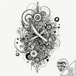 A whimsical bubble in a microscope, magnified… – tattoo sketch (№1752287761_0, 12.07.2025 02:36) — tattoovalue.net
