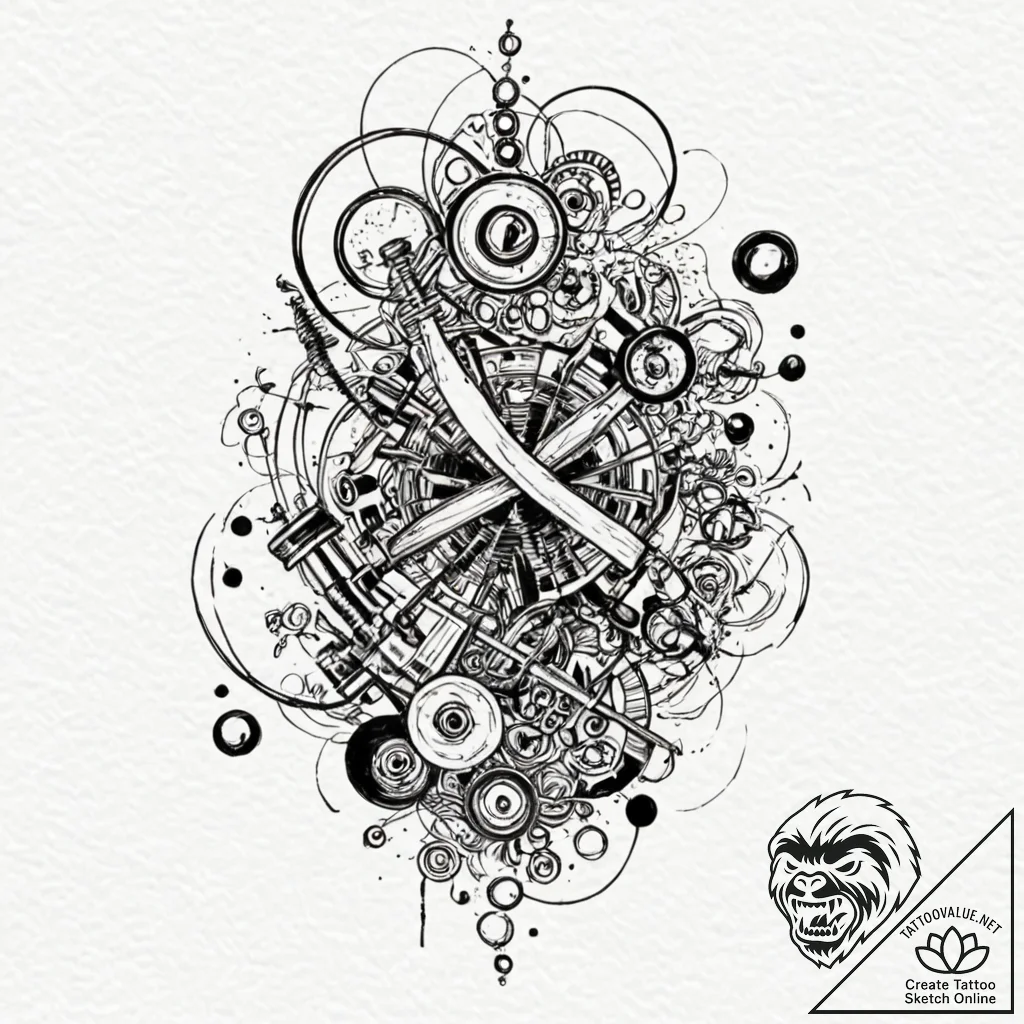 A whimsical bubble in a microscope, magnified... - tattoo sketch (№1752287761_0, 12.07.2025 02:36) — tattoovalue.net