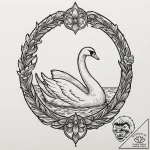 Swan, artistic tattoo sketch, black outline o… – tattoo sketch (№1752288012_0, 12.07.2025 02:40) — tattoovalue.net