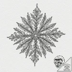 Snowflake under a microscope, ink illustratio… – tattoo sketch (№1752288684_0, 12.07.2025 02:51) — tattoovalue.net