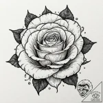Ancient rose encased in ice, tattoo line art,… – tattoo sketch (№1752288852_0, 12.07.2025 02:54) — tattoovalue.net