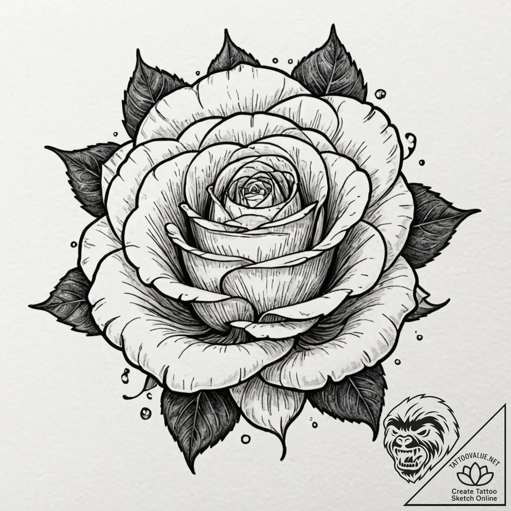 Ancient rose encased in ice, tattoo line art,... - tattoo sketch (№1752288852_0, 12.07.2025 02:54) — tattoovalue.net