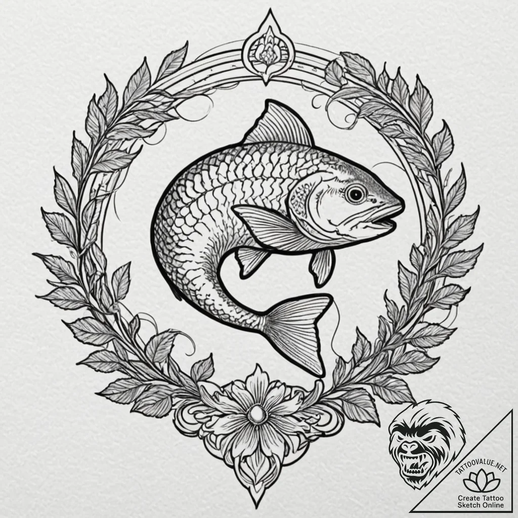 Catfish, tattoo line art, minimalist approach... - tattoo sketch (№1752289941_0, 12.07.2025 03:12) — tattoovalue.net
