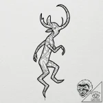 Kokopelli, ink illustration for tattoo, linew… – tattoo sketch (№1752290025_0, 12.07.2025 03:13) — tattoovalue.net
