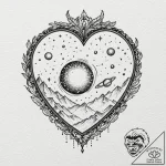 Locket opening to reveal a miniature, moving… – tattoo sketch (№1752290526_0, 12.07.2025 03:22) — tattoovalue.net