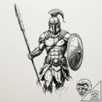 Spartan warrior (is there, but can be in a ph… – tattoo sketch (№1752290859_0, 12.07.2025 03:27) — tattoovalue.net