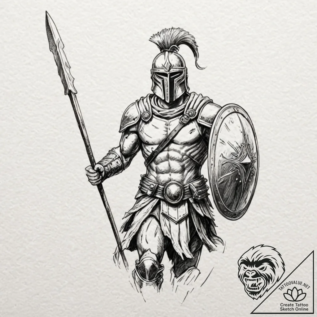 Spartan warrior (is there, but can be in a ph... - tattoo sketch (№1752290859_0, 12.07.2025 03:27) — tattoovalue.net