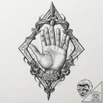 Shadow hand gripping ancient scroll, tattoo s… – tattoo sketch (№1752291618_0, 12.07.2025 03:40) — tattoovalue.net