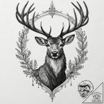 A peryton (winged stag), artistic tattoo sket… – tattoo sketch (№1752291780_0, 12.07.2025 03:43) — tattoovalue.net