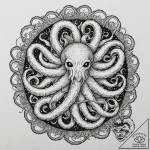 Elder god’s tentacle wrapped around a dying s… – tattoo sketch (№1752291865_0, 12.07.2025 03:44) — tattoovalue.net