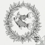 Carp, artistic tattoo sketch, fine lines, del… – tattoo sketch (№1752291948_0, 12.07.2025 03:45) — tattoovalue.net