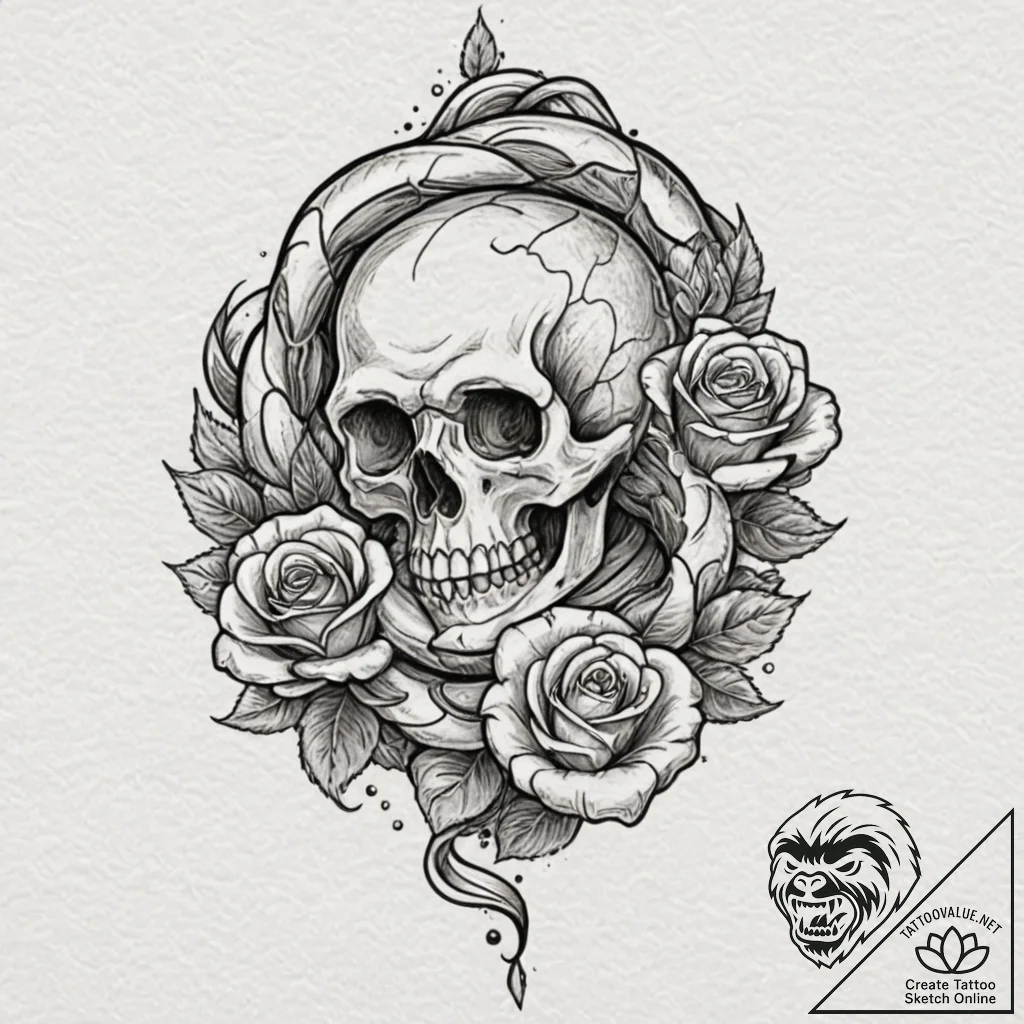 Atomic serpent twisting around data stream, i... - tattoo sketch (№1752292283_0, 12.07.2025 03:51) — tattoovalue.net