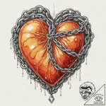 Crystal heart wrapped in chains, concept art… – tattoo sketch (№1752292368_0, 12.07.2025 03:52) — tattoovalue.net