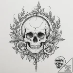 Crystal vines growing through bone, tattoo dr… – tattoo sketch (№1752292535_0, 12.07.2025 03:55) — tattoovalue.net