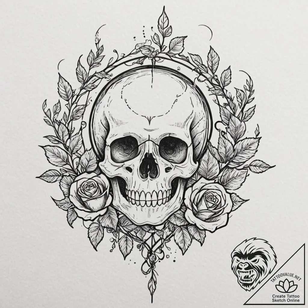 Crystal vines growing through bone, tattoo dr... - tattoo sketch (№1752292535_0, 12.07.2025 03:55) — tattoovalue.net