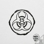 The biohazard symbol – tattoo sketch (№1752292702_0, 12.07.2025 03:58) — tattoovalue.net