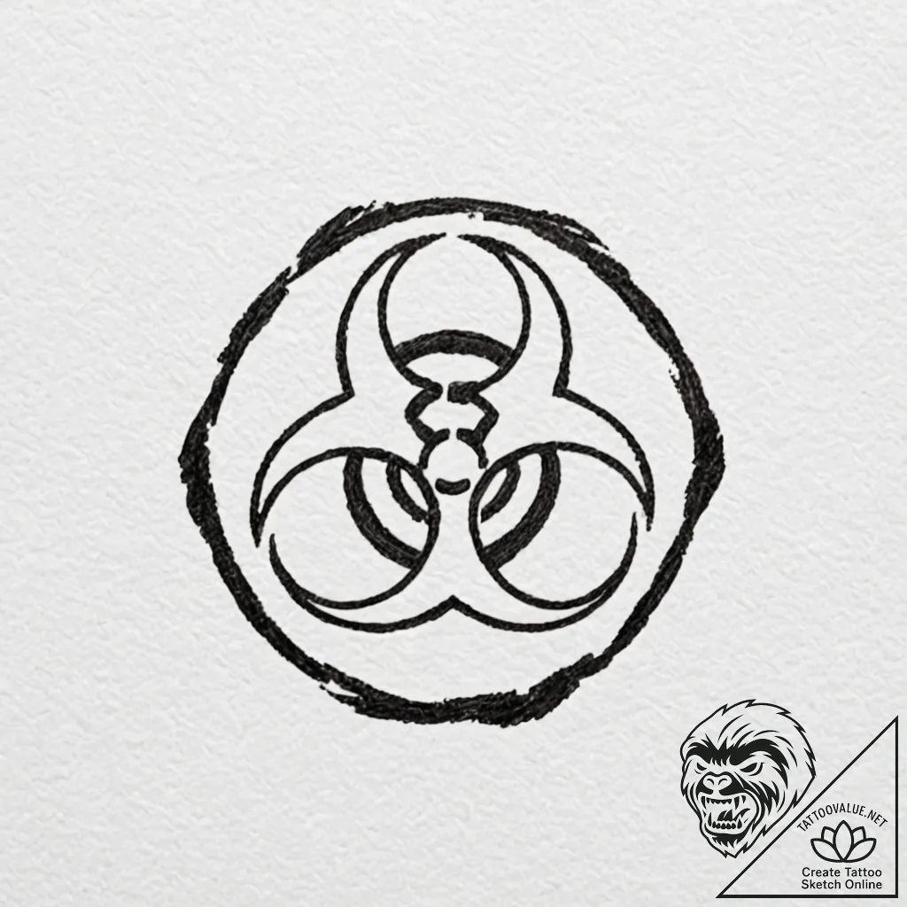 The biohazard symbol - tattoo sketch (№1752292702_0, 12.07.2025 03:58) — tattoovalue.net