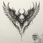 Demon wings torn apart, tattoo sketch design,… – tattoo sketch (№1752293374_0, 12.07.2025 04:09) — tattoovalue.net