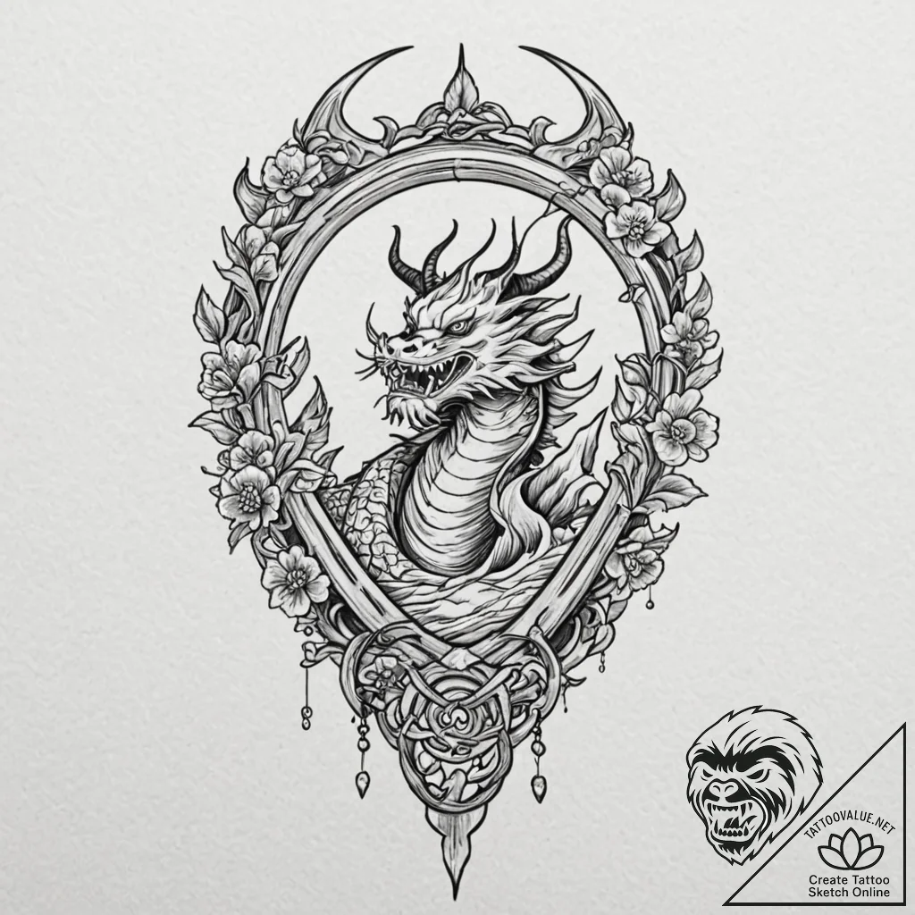 Bone harp with sinew strings, tattoo line art... - tattoo sketch (№1752293459_0, 12.07.2025 04:10) — tattoovalue.net