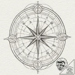 Navigator’s chart with rhumb lines and coasta… – tattoo sketch (№1752293541_0, 12.07.2025 04:12) — tattoovalue.net