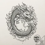 Jade relic crowned with stars, tattoo line ar… – tattoo sketch (№1752293625_0, 12.07.2025 04:13) — tattoovalue.net