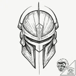 Spartan helmet, concept art for tattoo, uniqu… – tattoo sketch (№1752294126_0, 12.07.2025 04:22) — tattoovalue.net