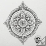 Molten sigil beneath starlight, ink illustrat… – tattoo sketch (№1752294209_0, 12.07.2025 04:23) — tattoovalue.net