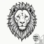 Lion, tattoo drawing outline, blackwork tatto… – tattoo sketch (№1752294294_0, 12.07.2025 04:24) — tattoovalue.net