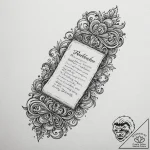 Burning scroll of forbidden text, tattoo sket… – tattoo sketch (№1752294459_0, 12.07.2025 04:27) — tattoovalue.net