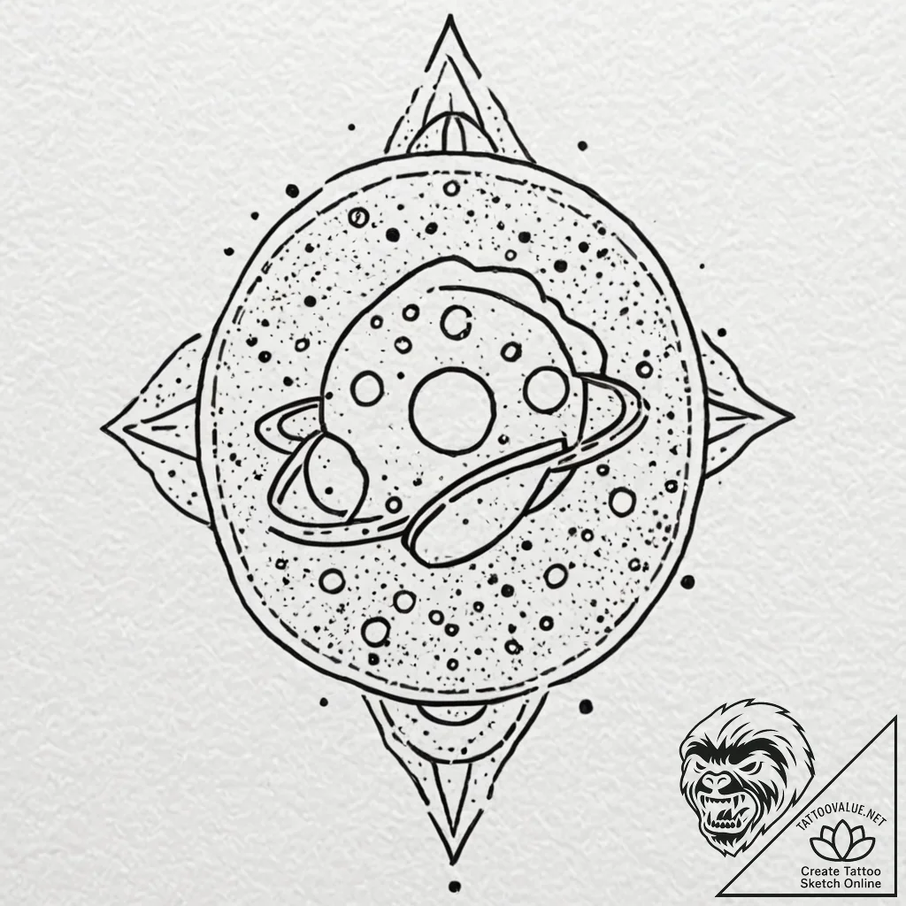 Nebula, artistic tattoo sketch, minimalist ap... - tattoo sketch (№1752295214_0, 12.07.2025 04:40) — tattoovalue.net