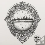 Crystal ball with ‘the future is cancelled’ i… – tattoo sketch (№1752295297_0, 12.07.2025 04:41) — tattoovalue.net