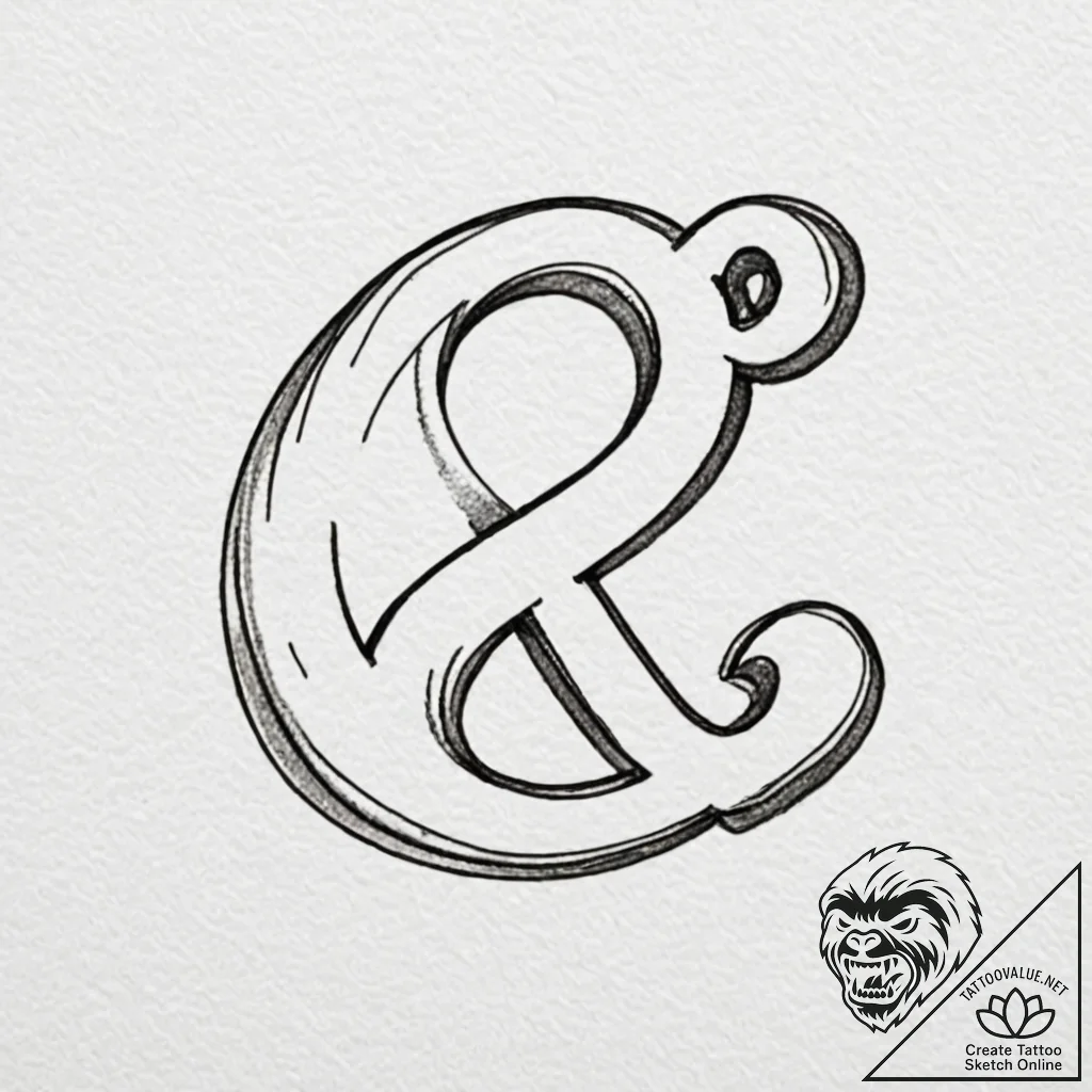 An ampersand symbol - tattoo sketch (№1752296967_0, 12.07.2025 05:09) — tattoovalue.net
