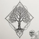 Quartz chain binding spectral tree, tattoo fl… – tattoo sketch (№1752297886_0, 12.07.2025 05:24) — tattoovalue.net