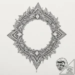A detailed broken mirror pieces arranged, mos… – tattoo sketch (№1752298723_0, 12.07.2025 05:38) — tattoovalue.net