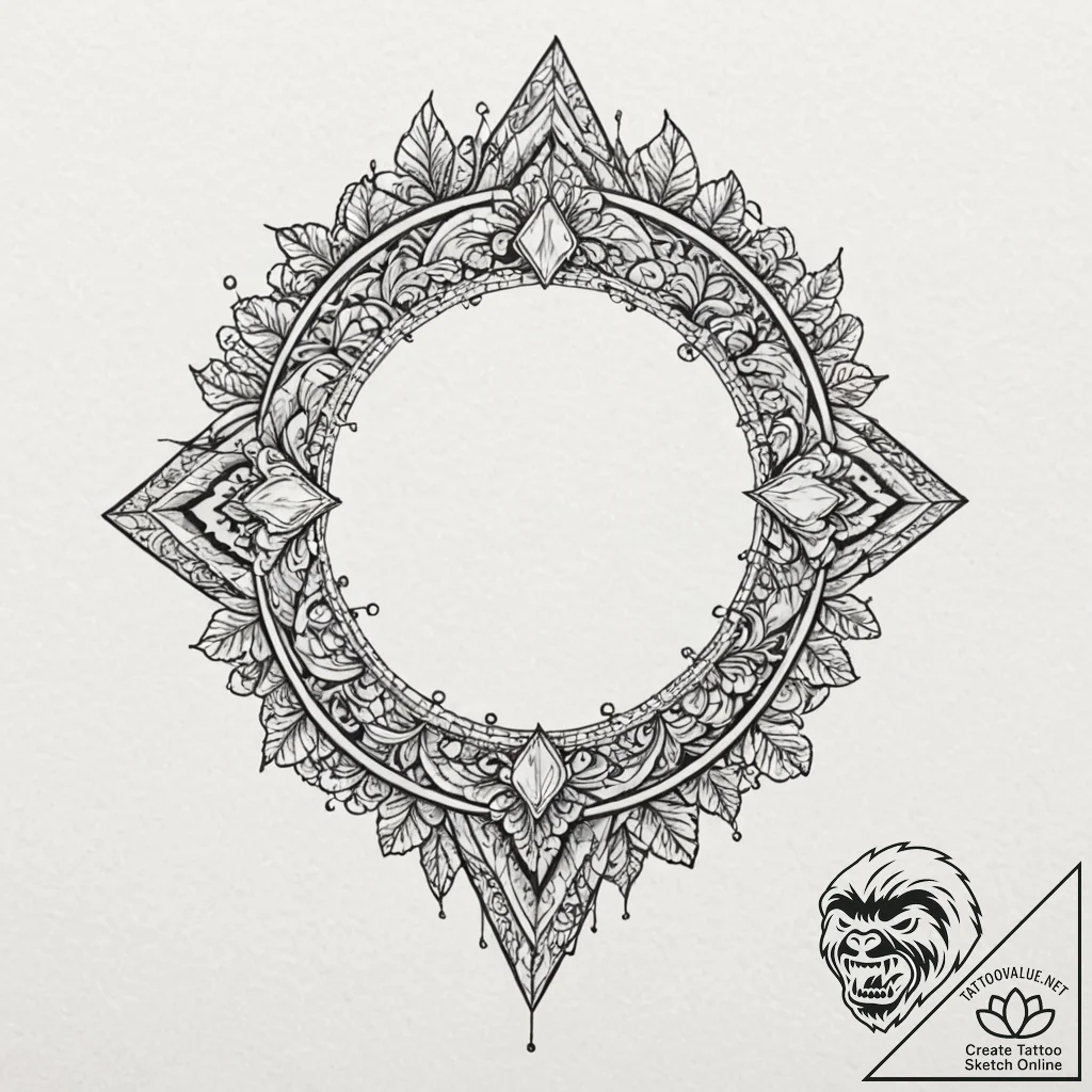 A detailed broken mirror pieces arranged, mos... - tattoo sketch (№1752298723_0, 12.07.2025 05:38) — tattoovalue.net