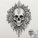 Salamander, walking through fire unharmed, ta… – tattoo sketch (№1752298891_0, 12.07.2025 05:41) — tattoovalue.net