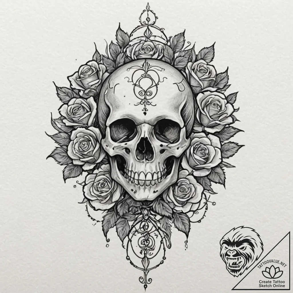 Salamander, walking through fire unharmed, ta... - tattoo sketch (№1752298891_0, 12.07.2025 05:41) — tattoovalue.net