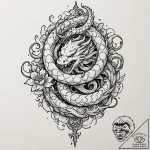 Kraken clutching ancient anchor, ink illustra… – tattoo sketch (№1752299143_0, 12.07.2025 05:45) — tattoovalue.net